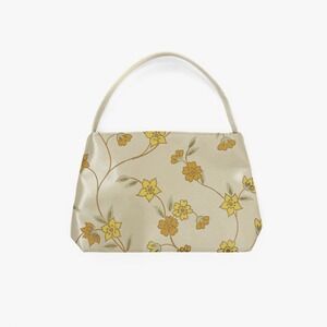 Y2K Asian Inspired Satin Floral Micro Mini Handbag Purse Yellow Preppy 2000s